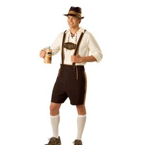 Classic Brown Lederhosen for Men-costume